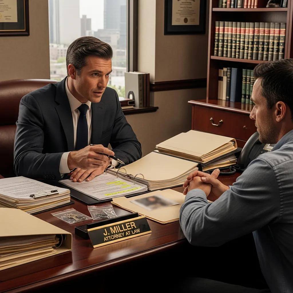 What Does a Criminal Lawyer Do? 2 Lawyer and client reviewing legal strategy