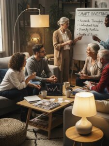 CRIMINAL LAWYER TORONTO 30 group discussion on investment opportunities in a cozy living room emphasizing financial awareness d f d aea dd