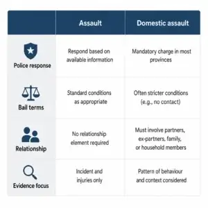 CRIMINAL LAWYER TORONTO 30 assault vs domestic assault comparison chart