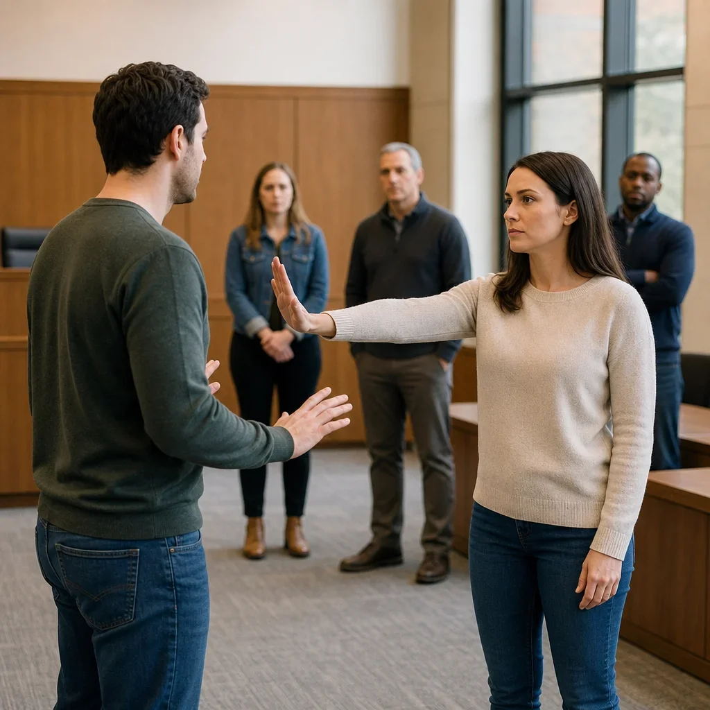 Common Assault Defence in Canada: Self-Defence, Evidence, Penalties 4 A real-life confrontation scene illustrating distance and proportion in assessing force.