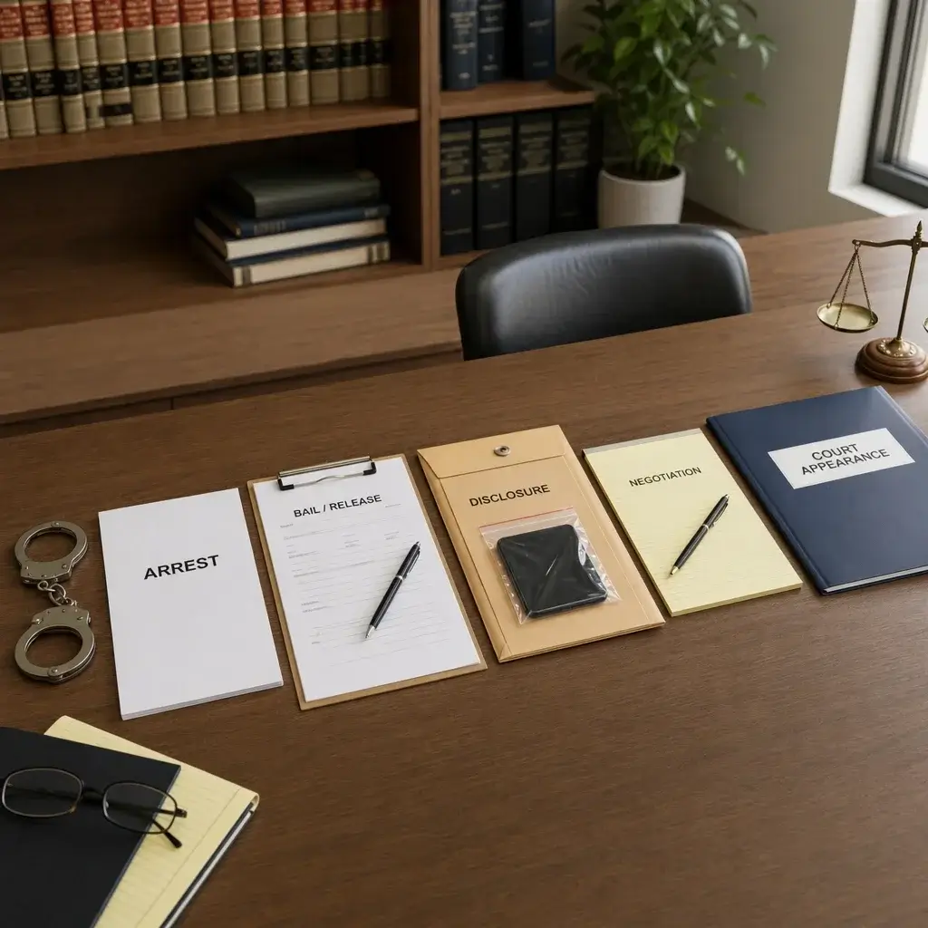 Assault Charges Sentence in Canada: Jail Time, Fines & Aggravated Assault 12 A process-style legal desk scene showing the steps after an assault charge.