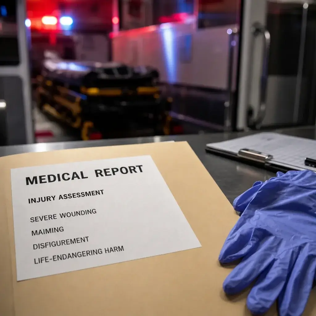 Assault Charges Sentence in Canada: Jail Time, Fines & Aggravated Assault 6 A forensic medical scene representing the severity threshold for aggravated assault.