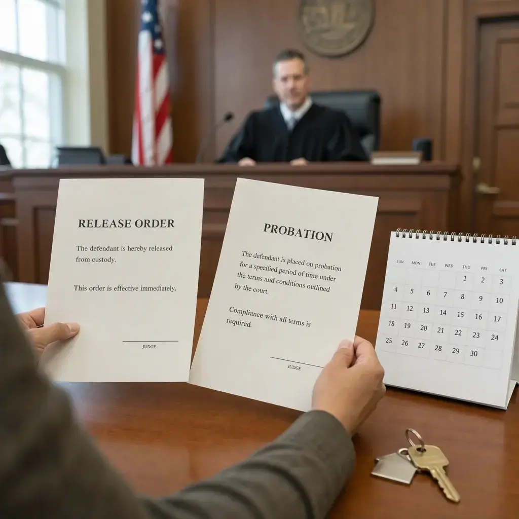 Assault Charges Sentence in Canada: Jail Time, Fines & Aggravated Assault 4 A courtroom-themed scene suggesting the choice between jail and non-custodial sentencing for a first offence.