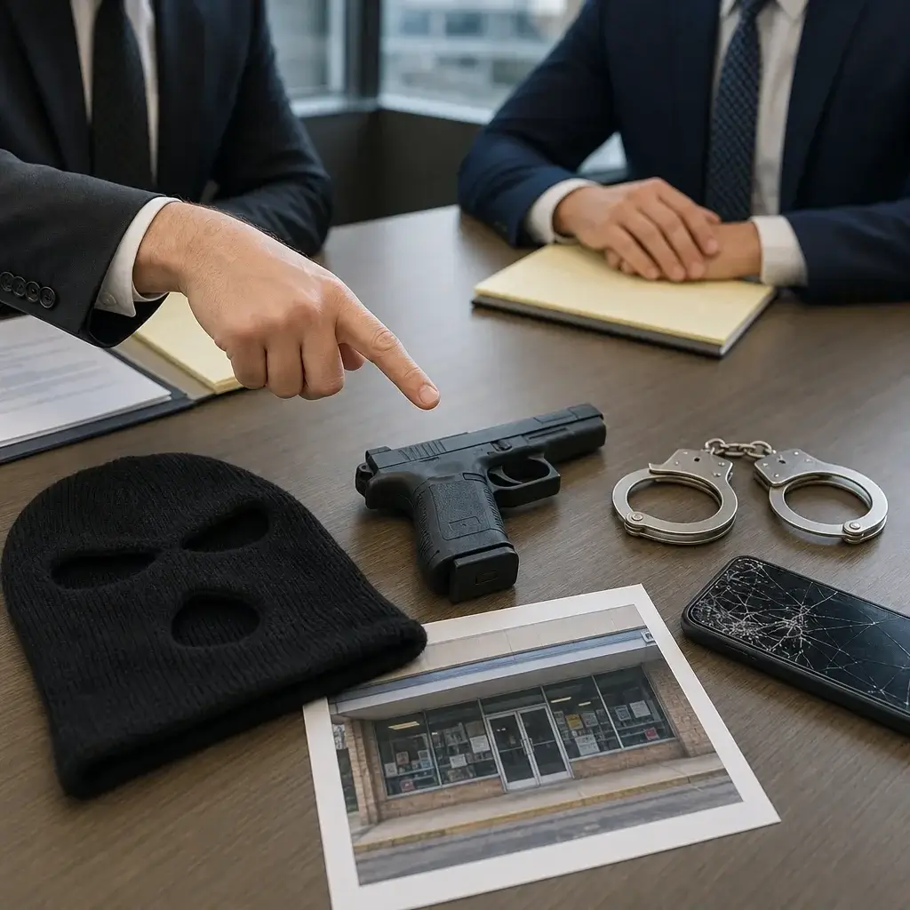 Assault With Intent to Rob Sentencing Guidelines in Canada 5 A table of evidence illustrating aggravating factors like disguise, weapon, and planning.