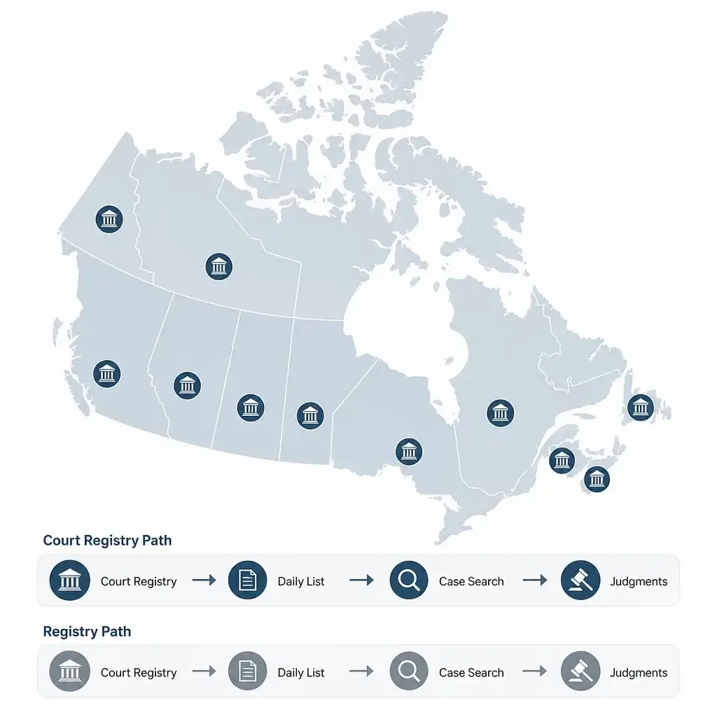 Are Assault Charges Public Record in Canada? How to Check Court Records 5 A Canada map showing that court record access varies by province and territory.